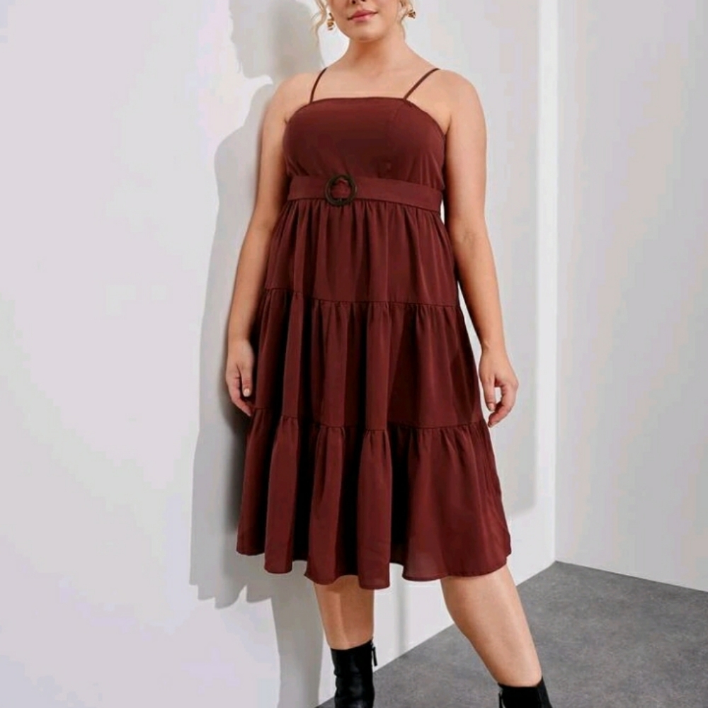 NEW Plus Belted Cami Dress - Picture 4 of 9